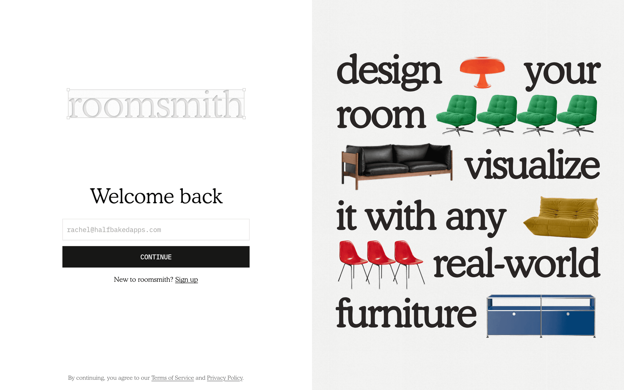 Roomsmith.ai homepage